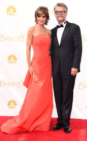 Harry Hamlin and Lisa Rinna in Christian Siriano - Emmys 2014 red carpet photos.jpg